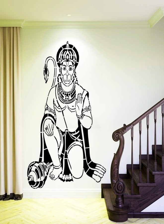 ARandNJ Stencils for Wall Painting Pack of 1 (Size:- 16X24 Inch) Pattern Theme- Hanuman Ji DIY Reusable Design Suitable for Pooja Room, Entrance, Living Room & Office - Image 5